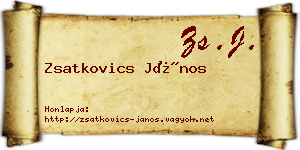 Zsatkovics János névjegykártya