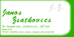 janos zsatkovics business card